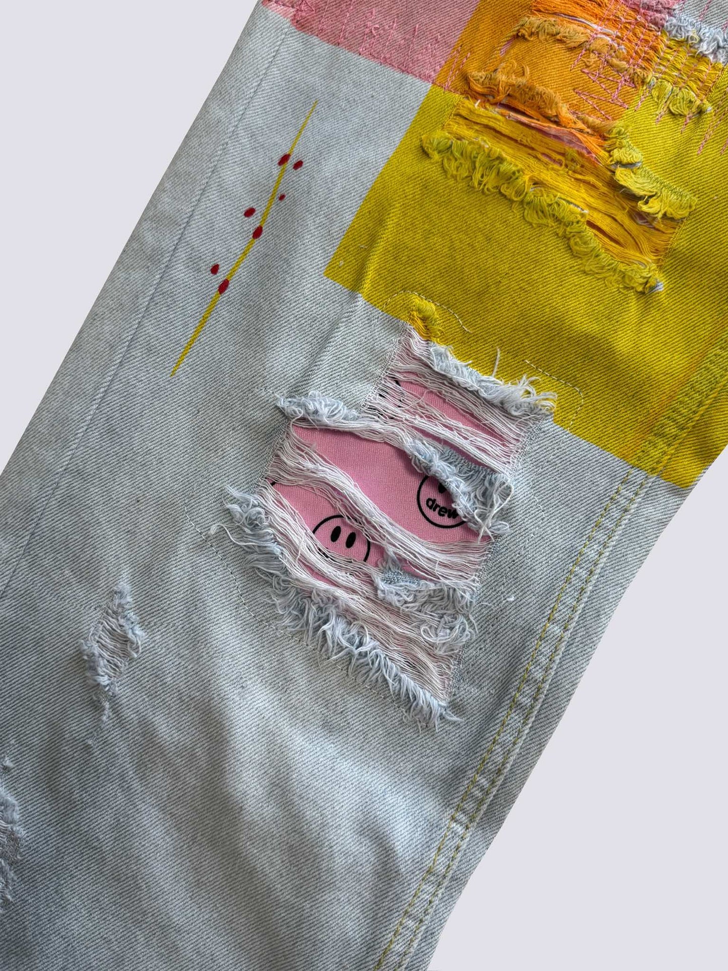 Drew House Teddy Bear Smiling Face Jeans