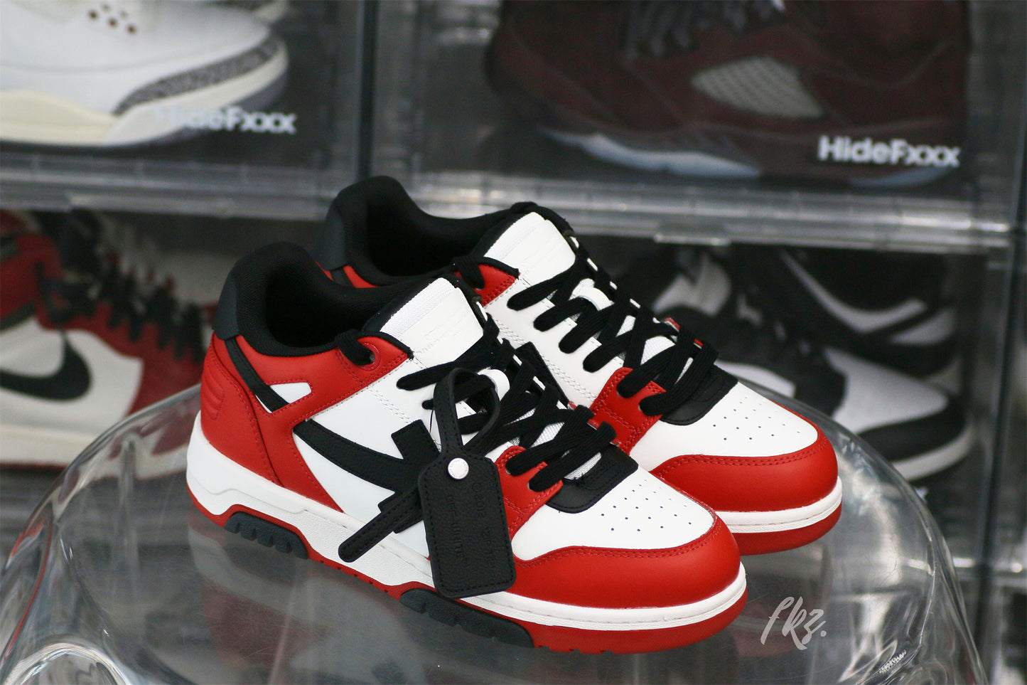 OFF-WHITE White & Black Red 'Out Of Office' Sneakers