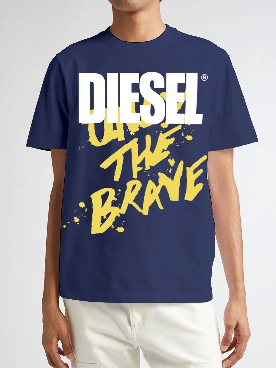 new releasing fashionable gradient simple yellow inkblot letter print T-shirt