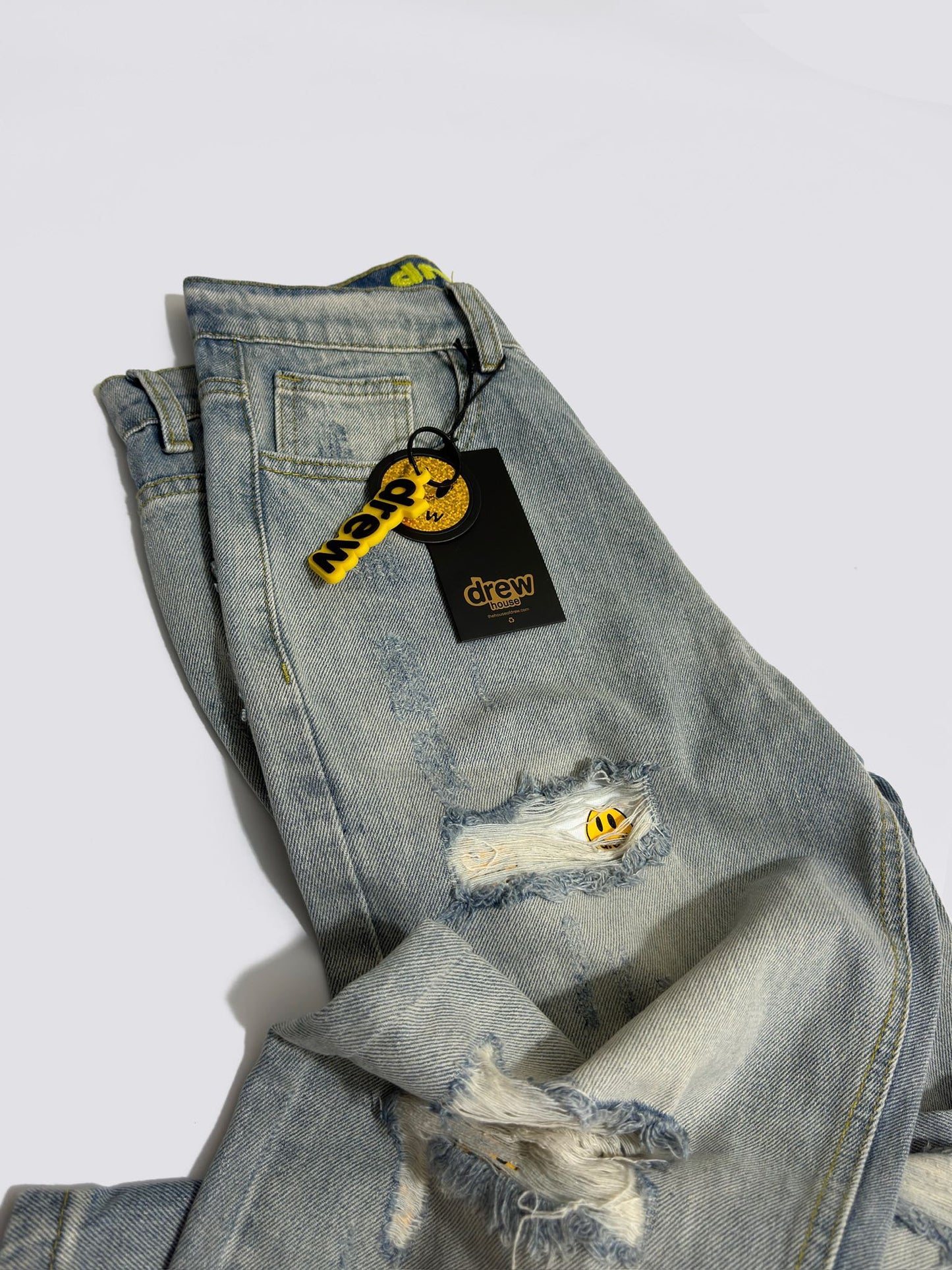 Drew House Smiley Face Jeans With Holes