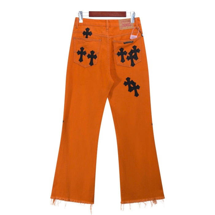 Chrome Hearts Black Crosses Orange Pants