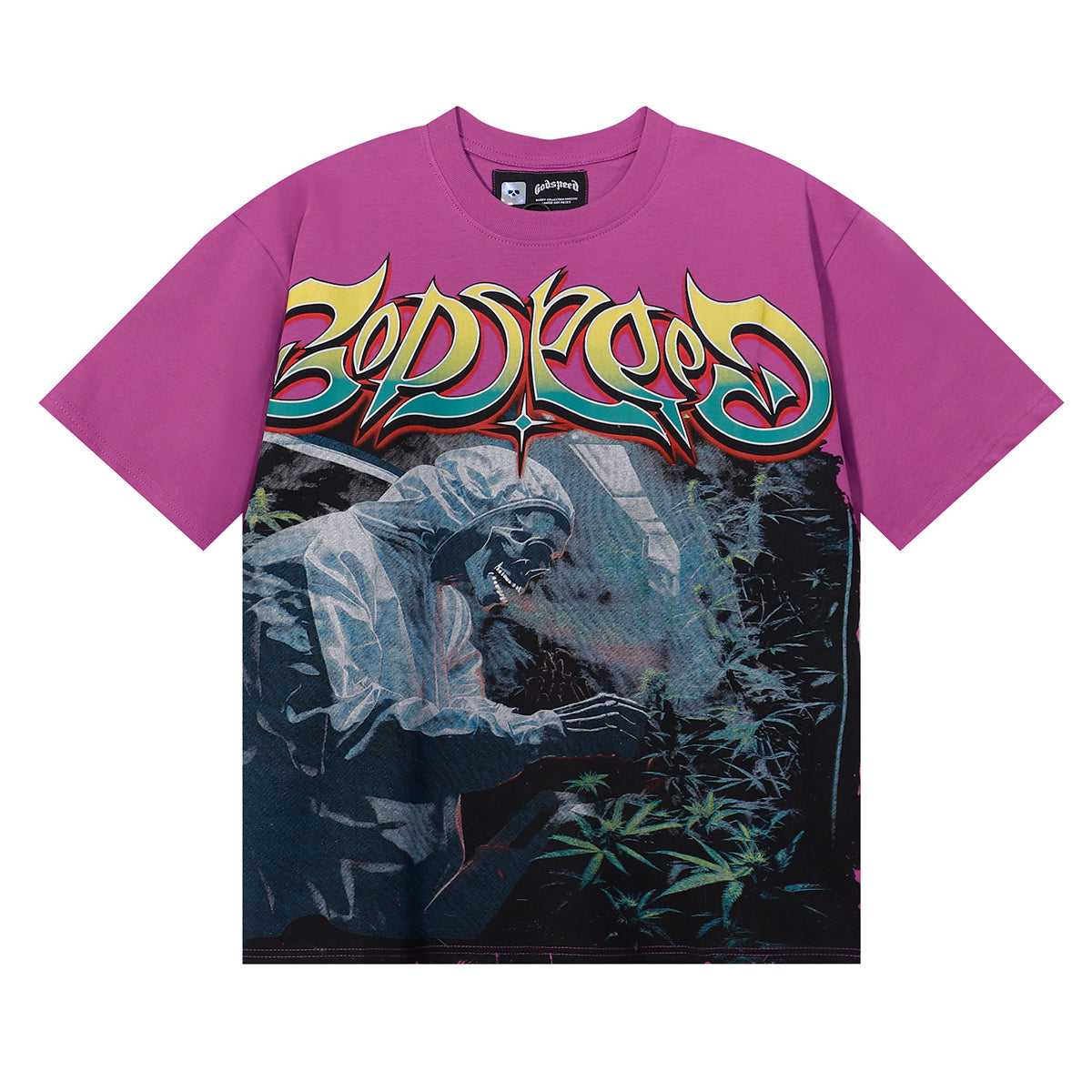 new arrival Biochemical Skull Poppy Print cotton tee