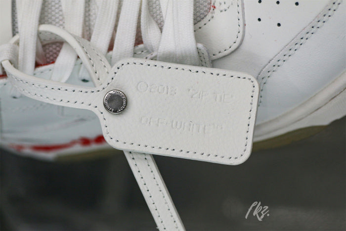 OFF-WHITE White & Red Out of Office 'OOO' sneakers