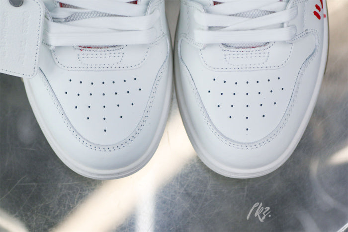 OFF-WHITE White & Red Out of Office 'OOO' sneakers
