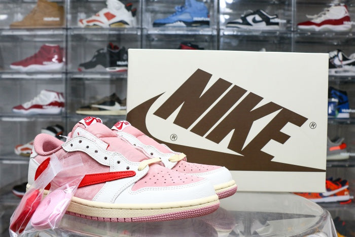 Travis Scott x Air Jordan 1 Low OG Shy Pink Red 2025