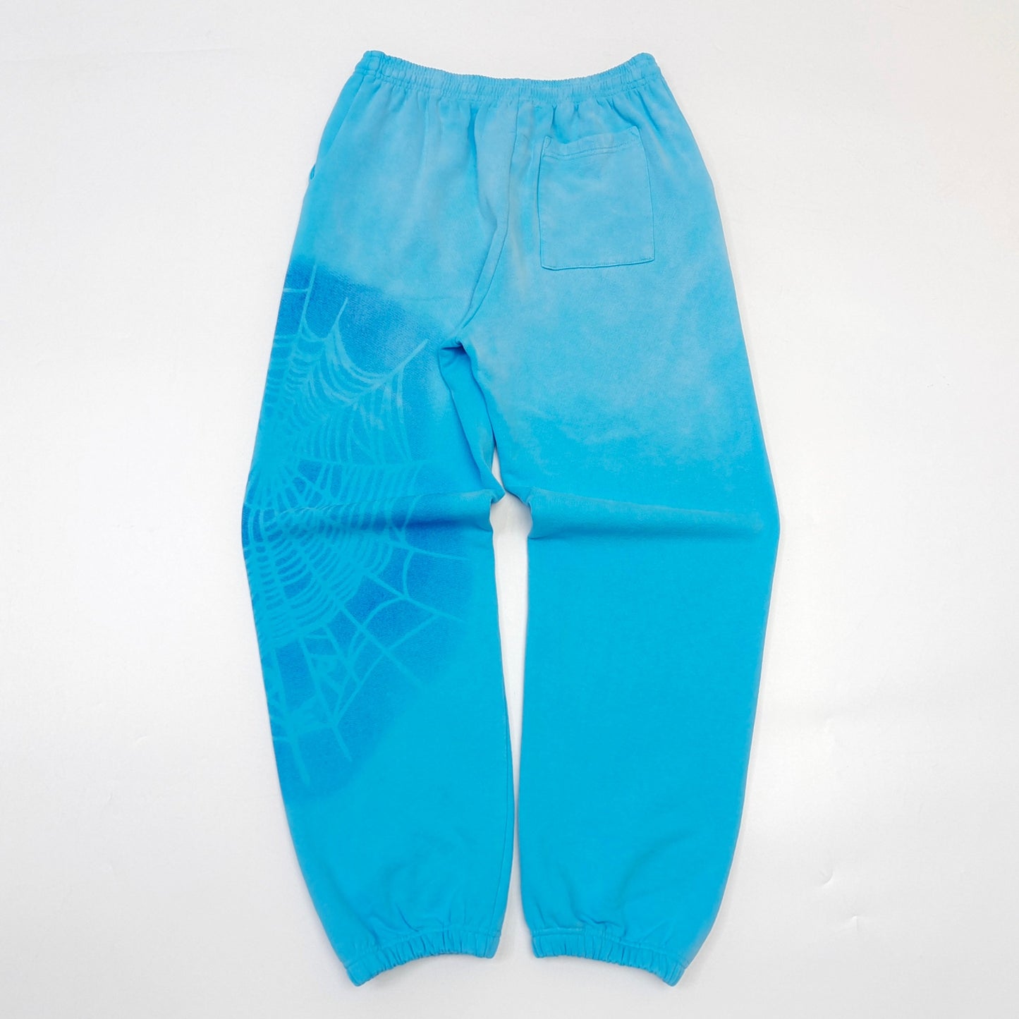1:1 Blue letter shadow mesh printed light blue sweatpants