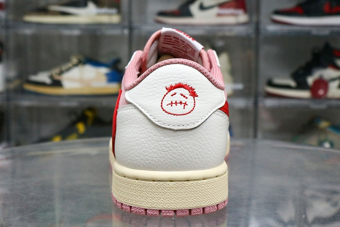 Travis Scott x Air Jordan 1 Low OG Shy Pink Red 2025