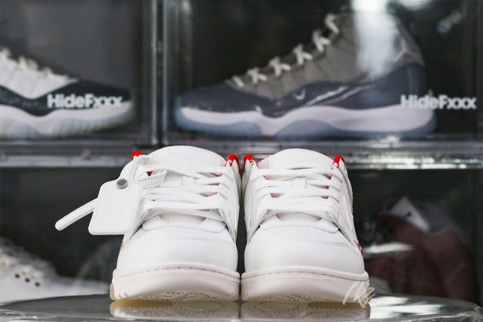 OFF-WHITE White & Red Out of Office 'OOO' sneakers
