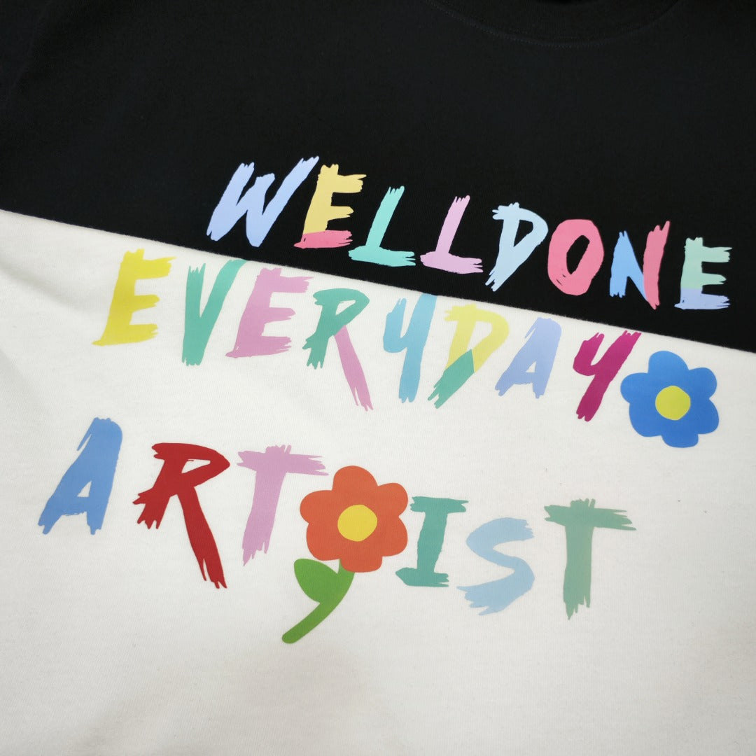 WE11D0NETRACK New Colorful Hand-Painted Graffiti T-Shirt