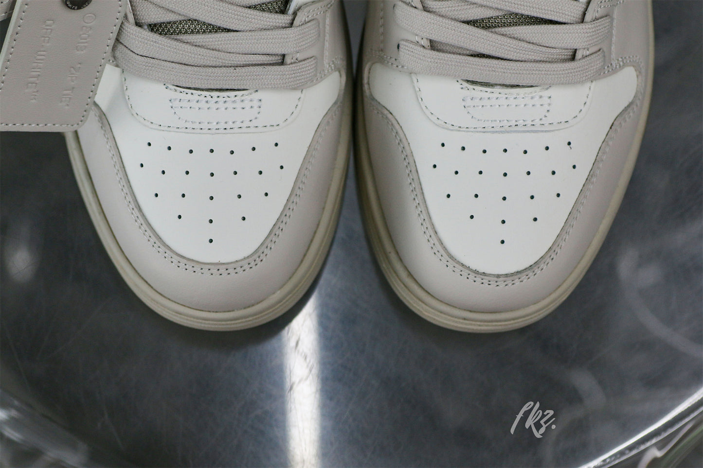 Off-White White & Beige 'Out Of Office' Sneakers