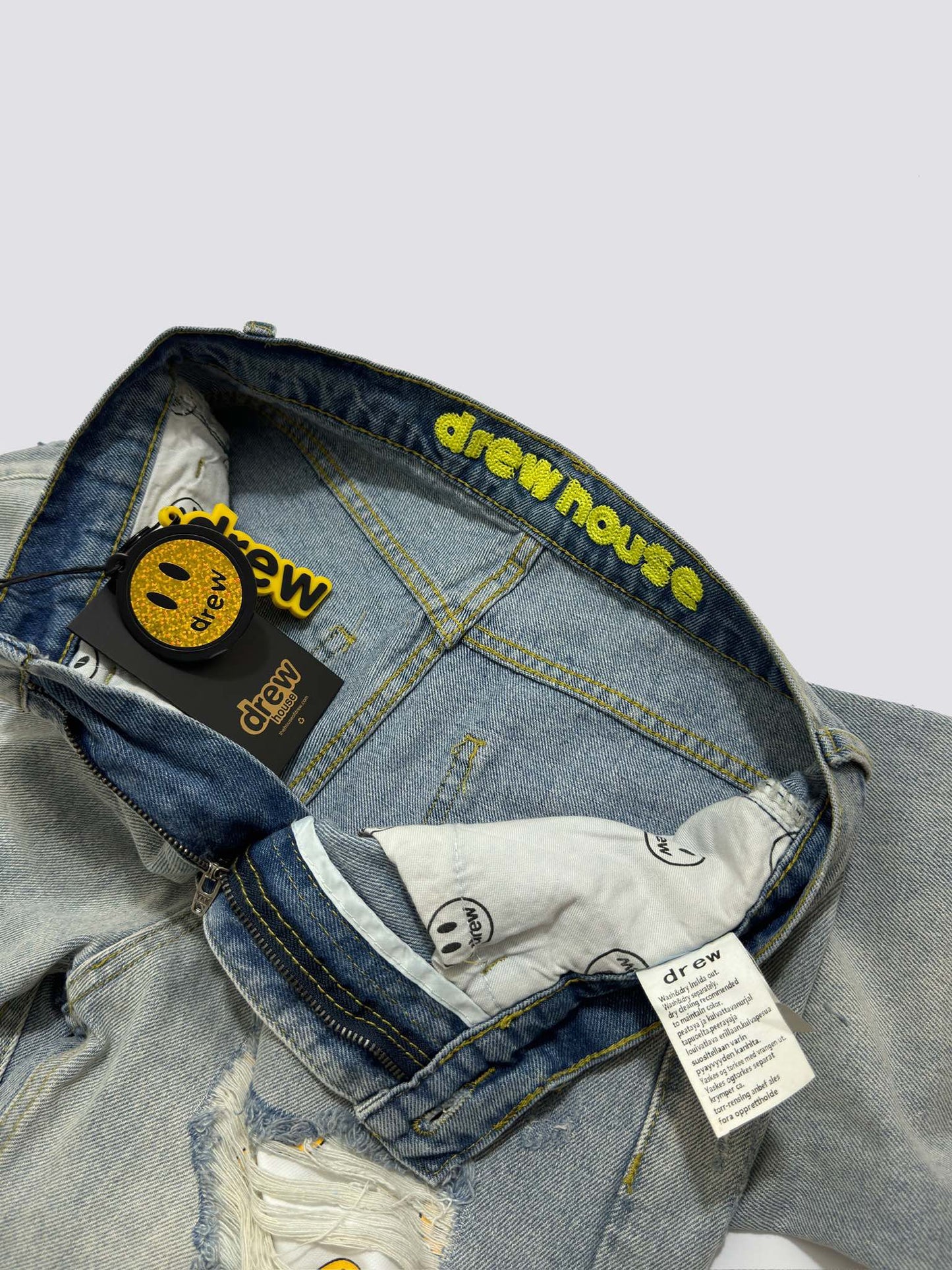 Drew House Smiley Face Jeans With Holes