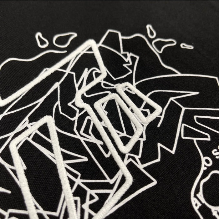 Ow23ss embroidery printing flocking letter short sleeves