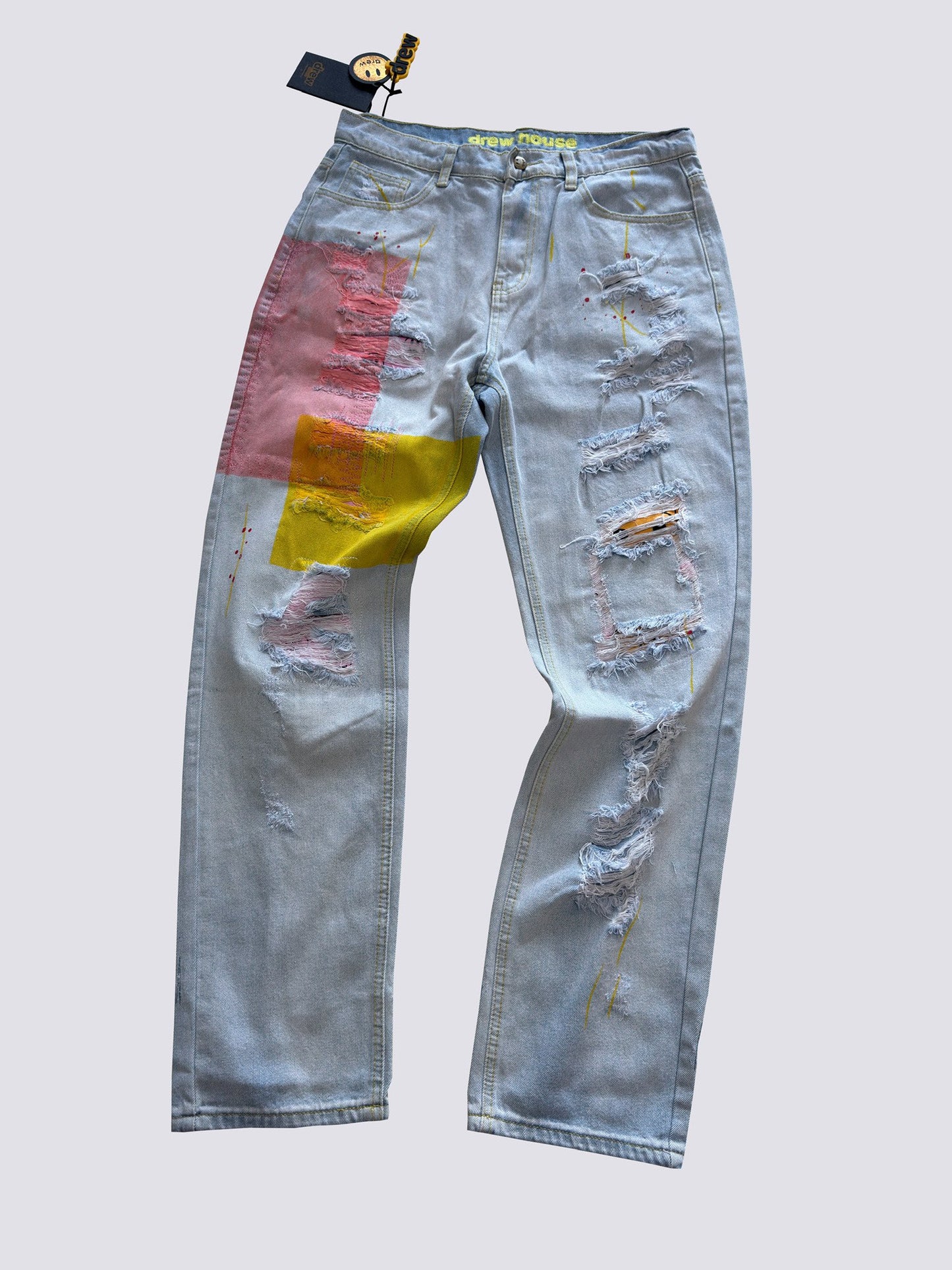 Drew House Teddy Bear Smiling Face Jeans