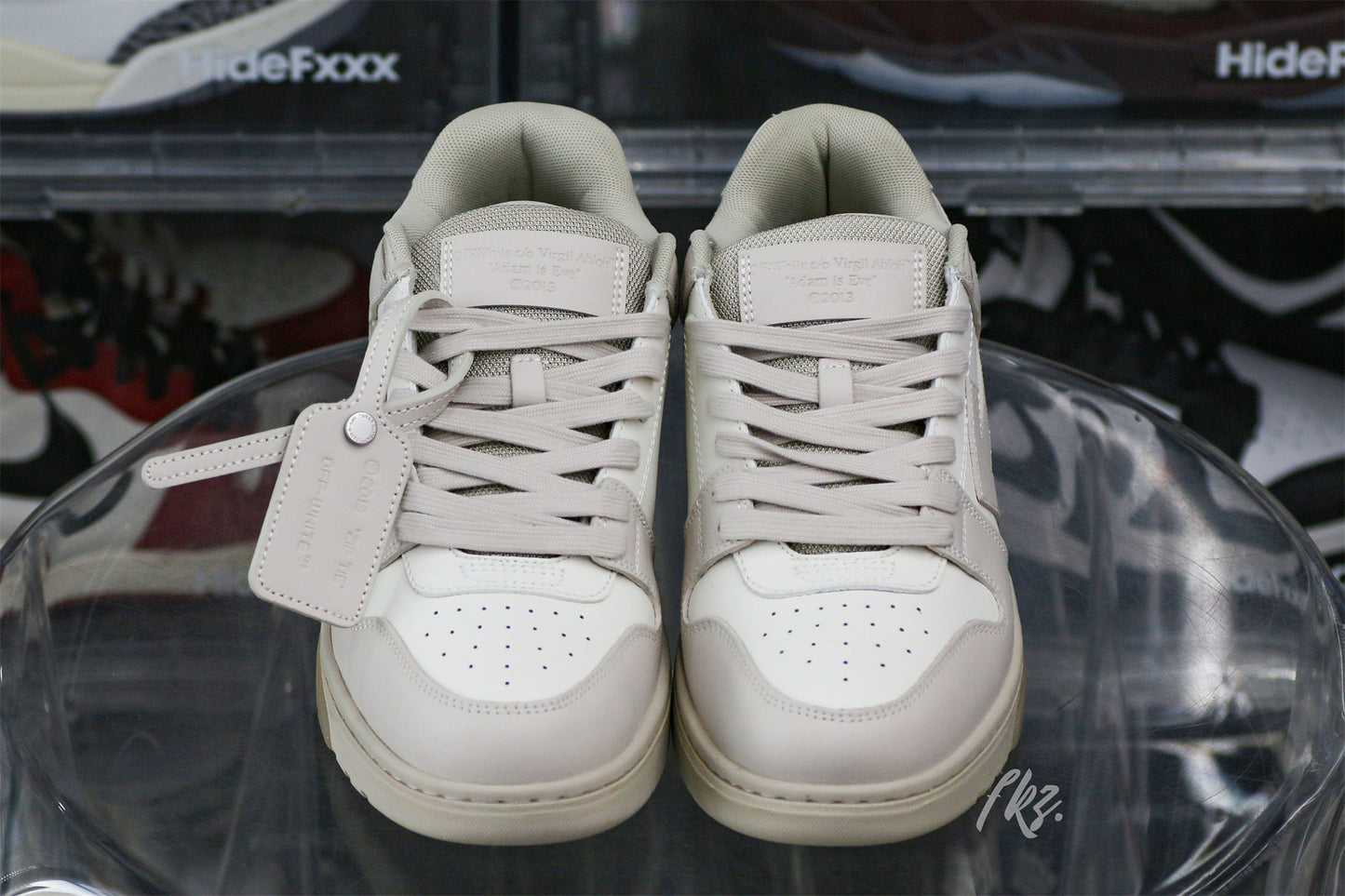 Off-White White & Beige 'Out Of Office' Sneakers