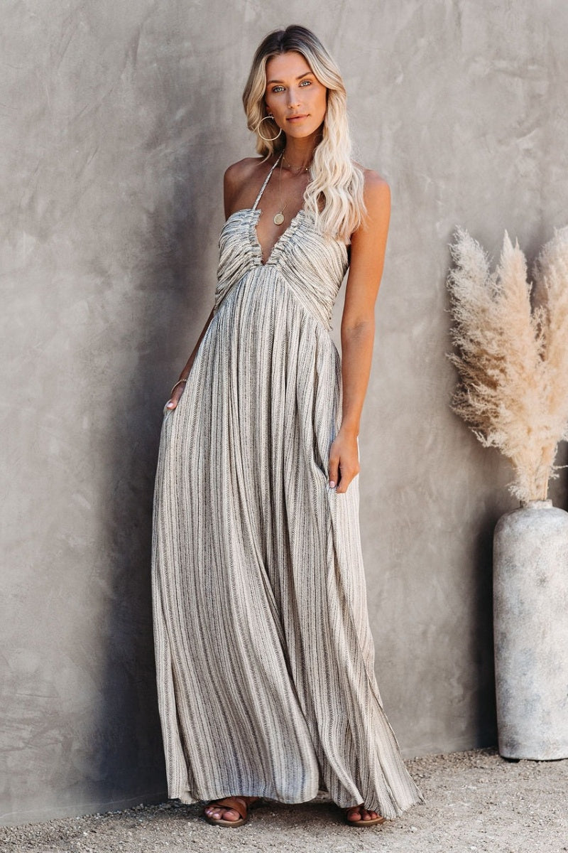 Relaxed Halter Maxi Dress
