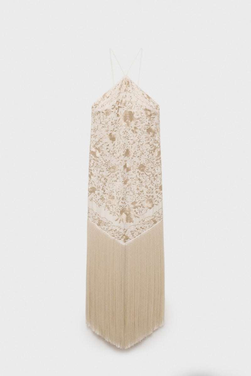 Tassel Halterneck Midi Dress