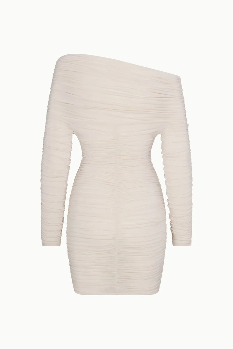 Long Sleeve Ruched Mini Dress