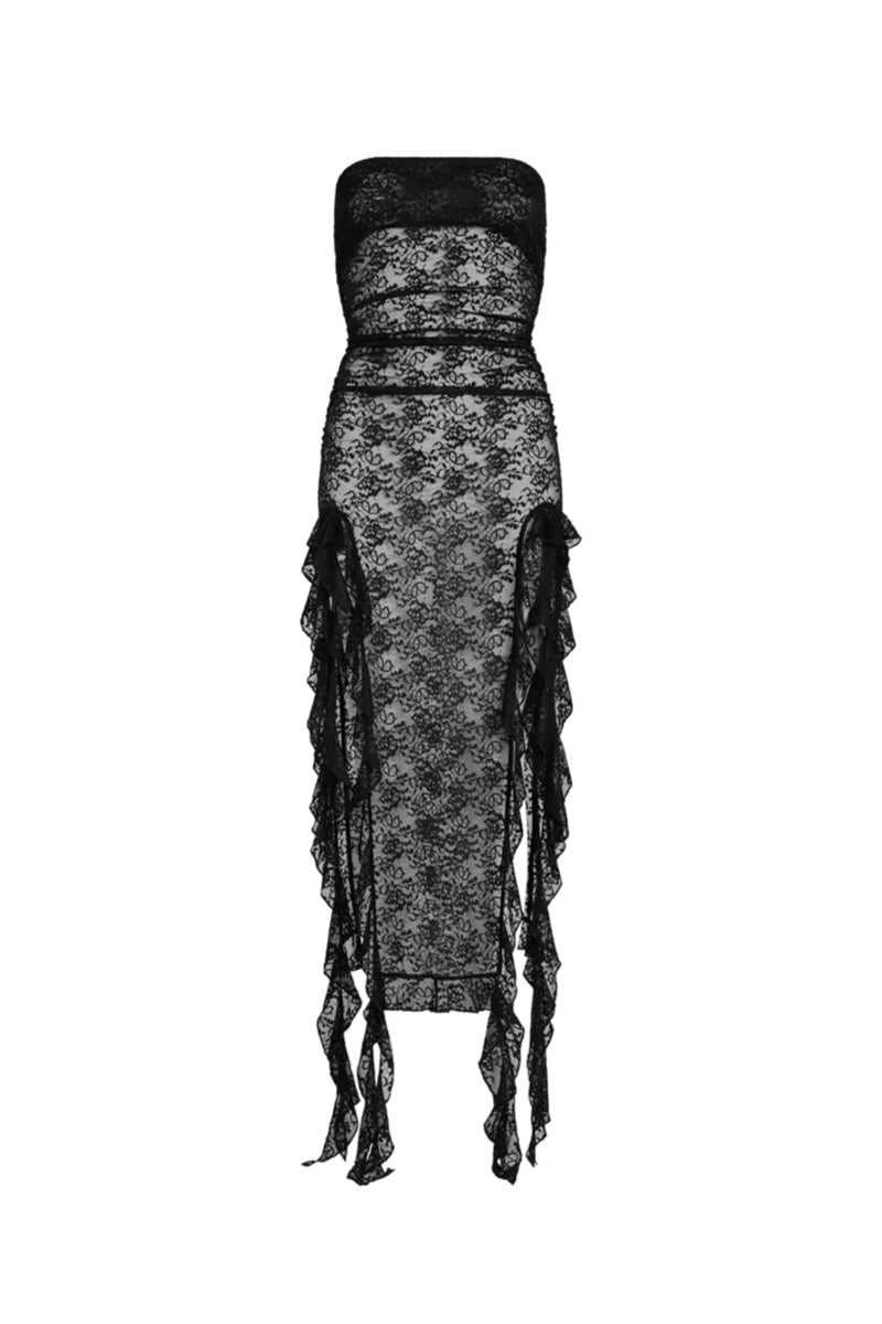 Black Lace Midi Dress