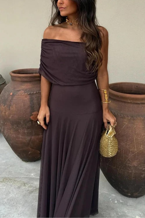 Toledo One Shoulder Mesh Maxi Dress