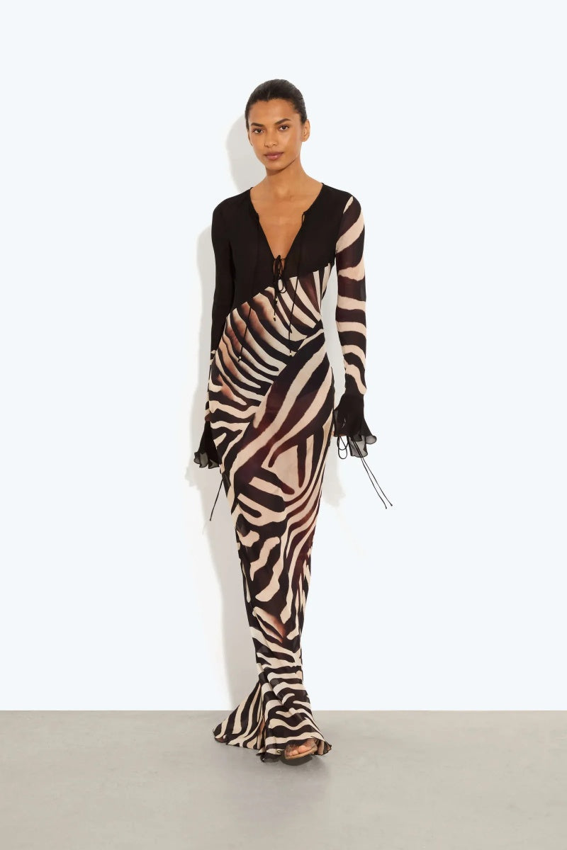 Sexy And Elegant Zebra Maxi Dress