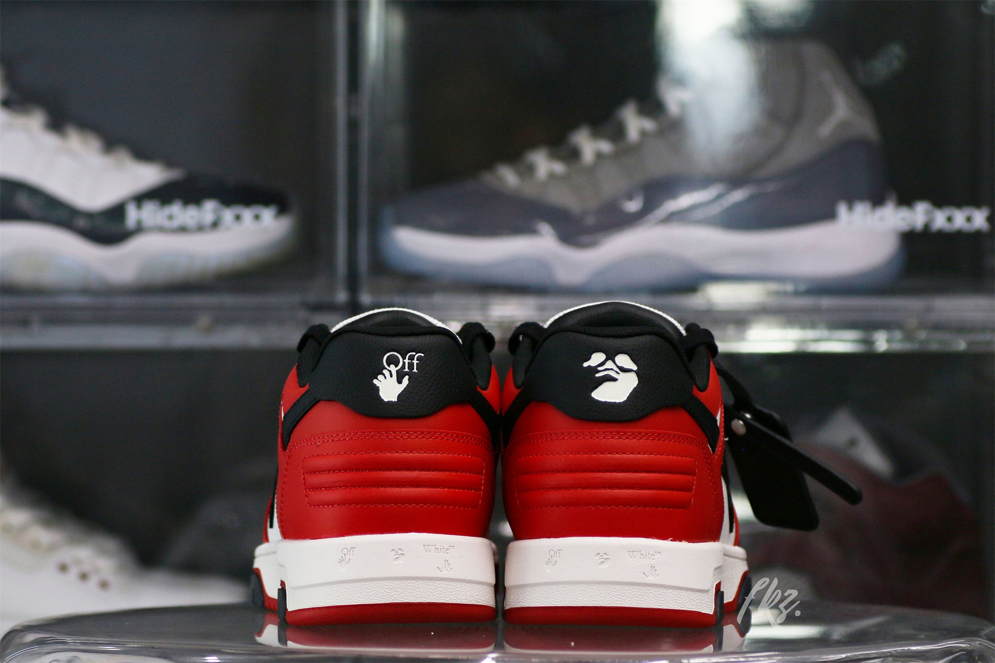 OFF-WHITE White & Black Red 'Out Of Office' Sneakers