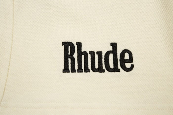 Rhud3 2023ss men's and women's classic pearl letter floral shorts