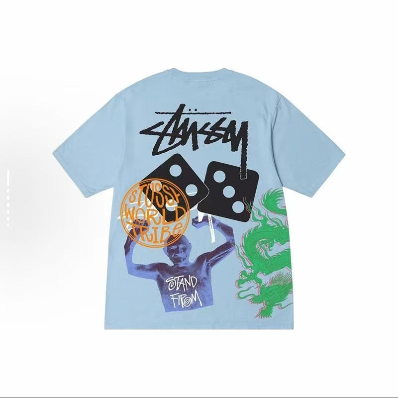 New arrival old man dice letters graffiti cotton tee