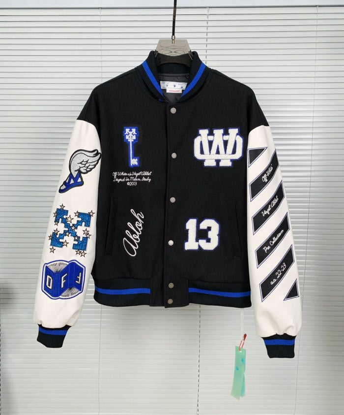 Off white Ow Black/ivory bomber jacket