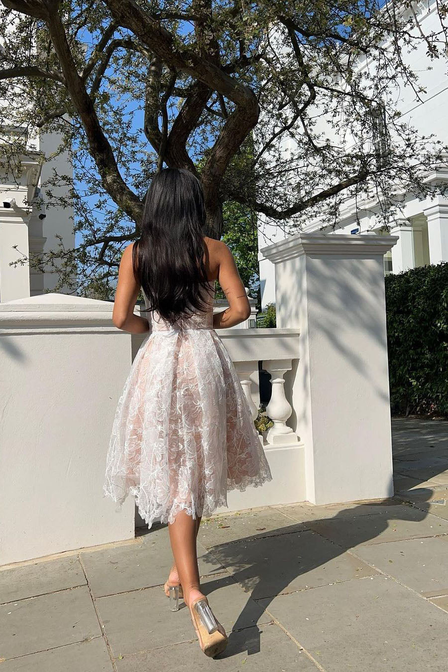 Romantic Summer Strapless Midi Dress