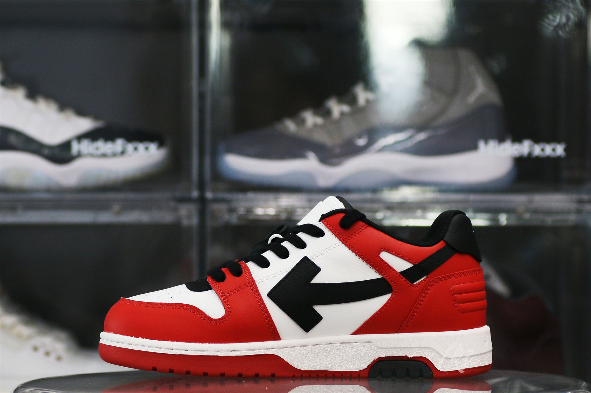 OFF-WHITE White & Black Red 'Out Of Office' Sneakers