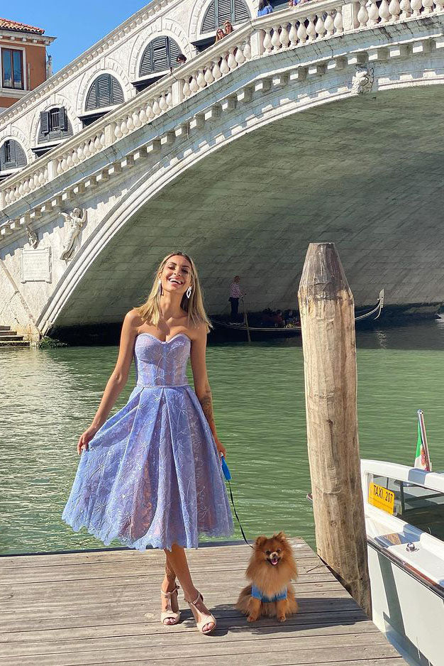 Romantic Summer Strapless Midi Dress