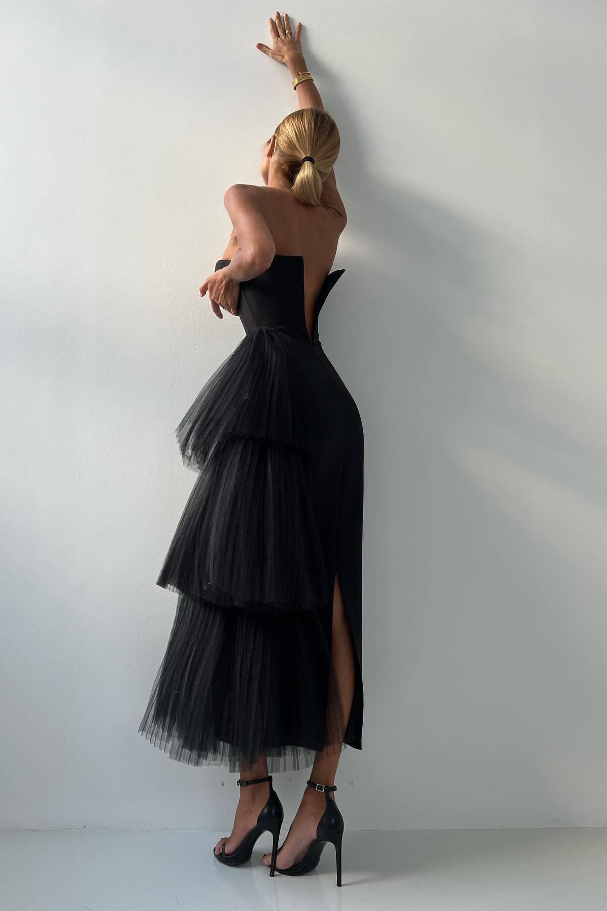 Niche French Bodycon Strapless Evening Maxi Dress