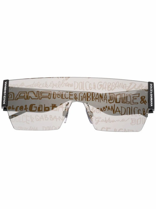 Dolce & Gabbana Eyewear logo tinted visor sunglasses