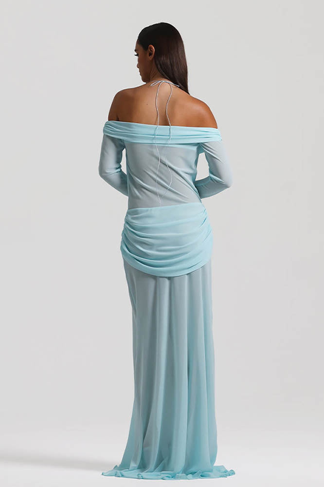 Moonlit Grace Off-Shoulder Dress