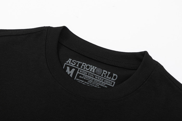 Travis Scott Cactus Jack Astroworld Logo solid color letter printing short sleeves