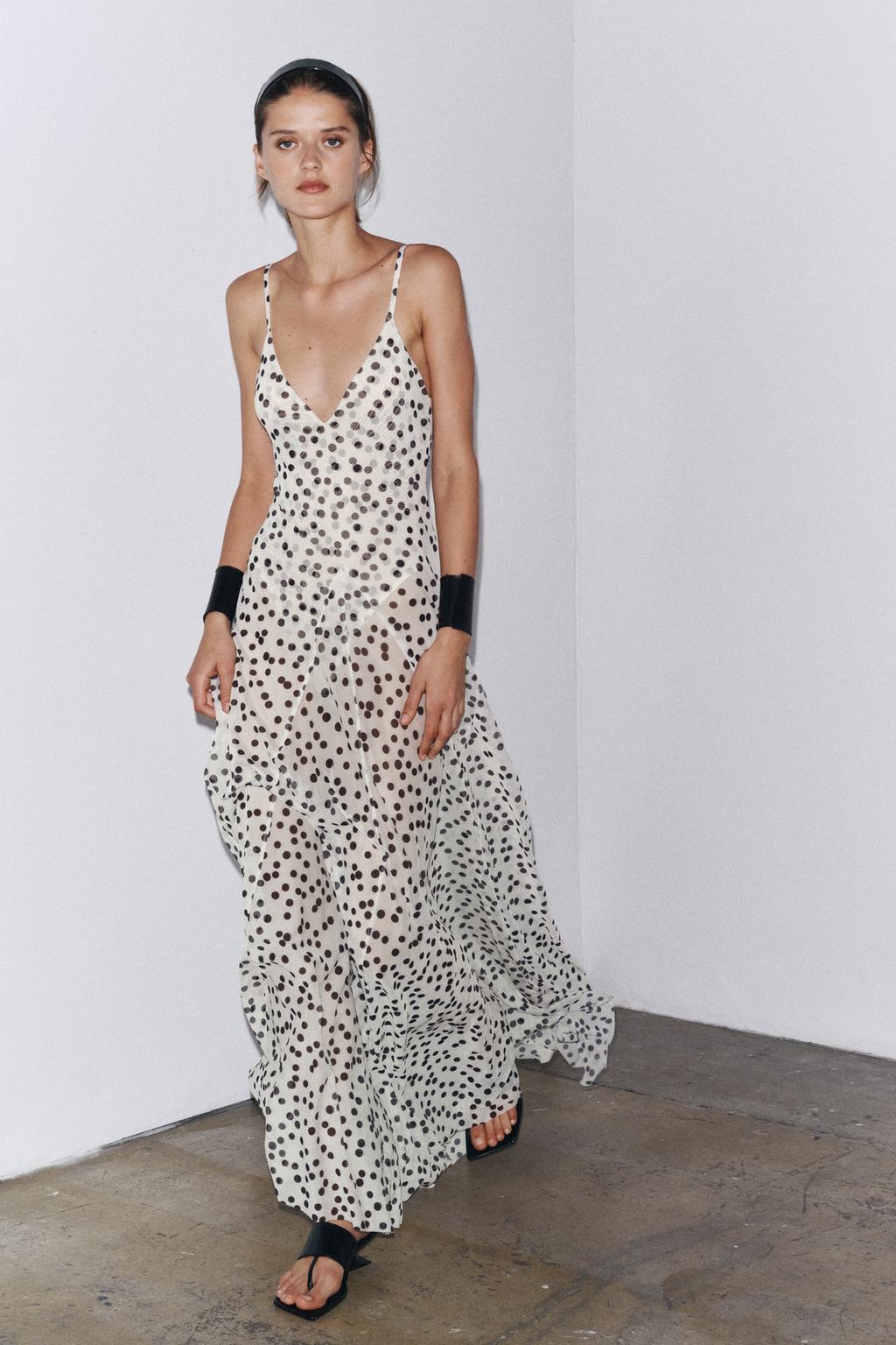 Glenn V-Neck Polka Dot Maxi Dress
