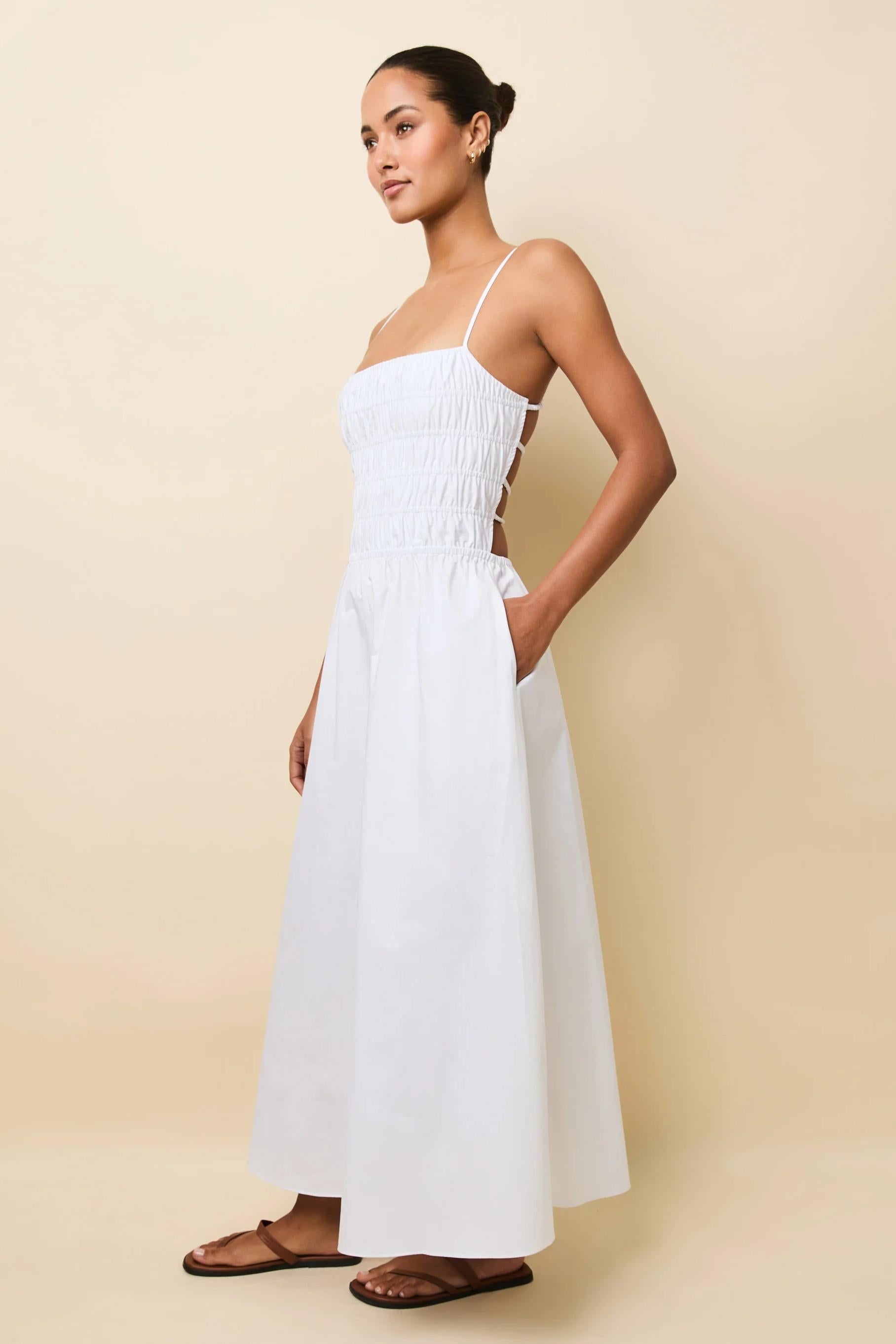 Delta Midi Dress Optic White