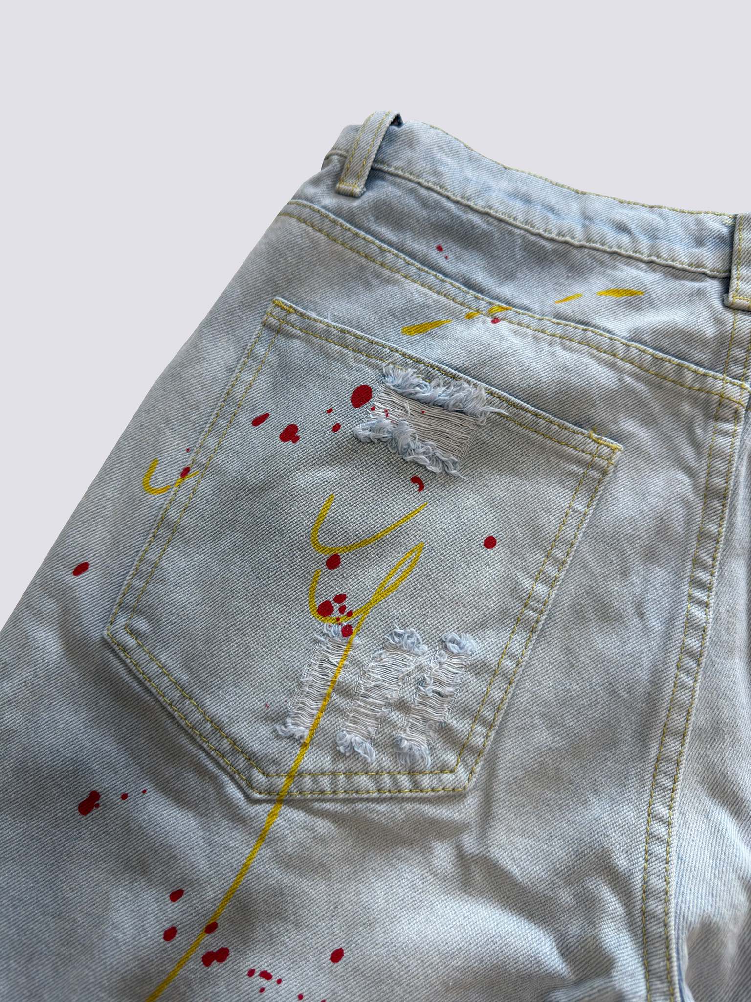 Drew House Teddy Bear Smiling Face Jeans