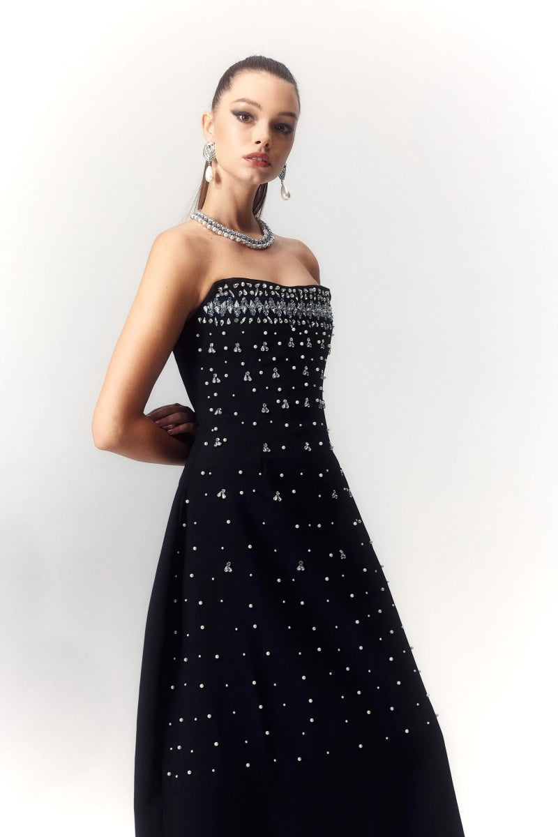 Verna Crystal-embellished Sleeveless Midi Dress