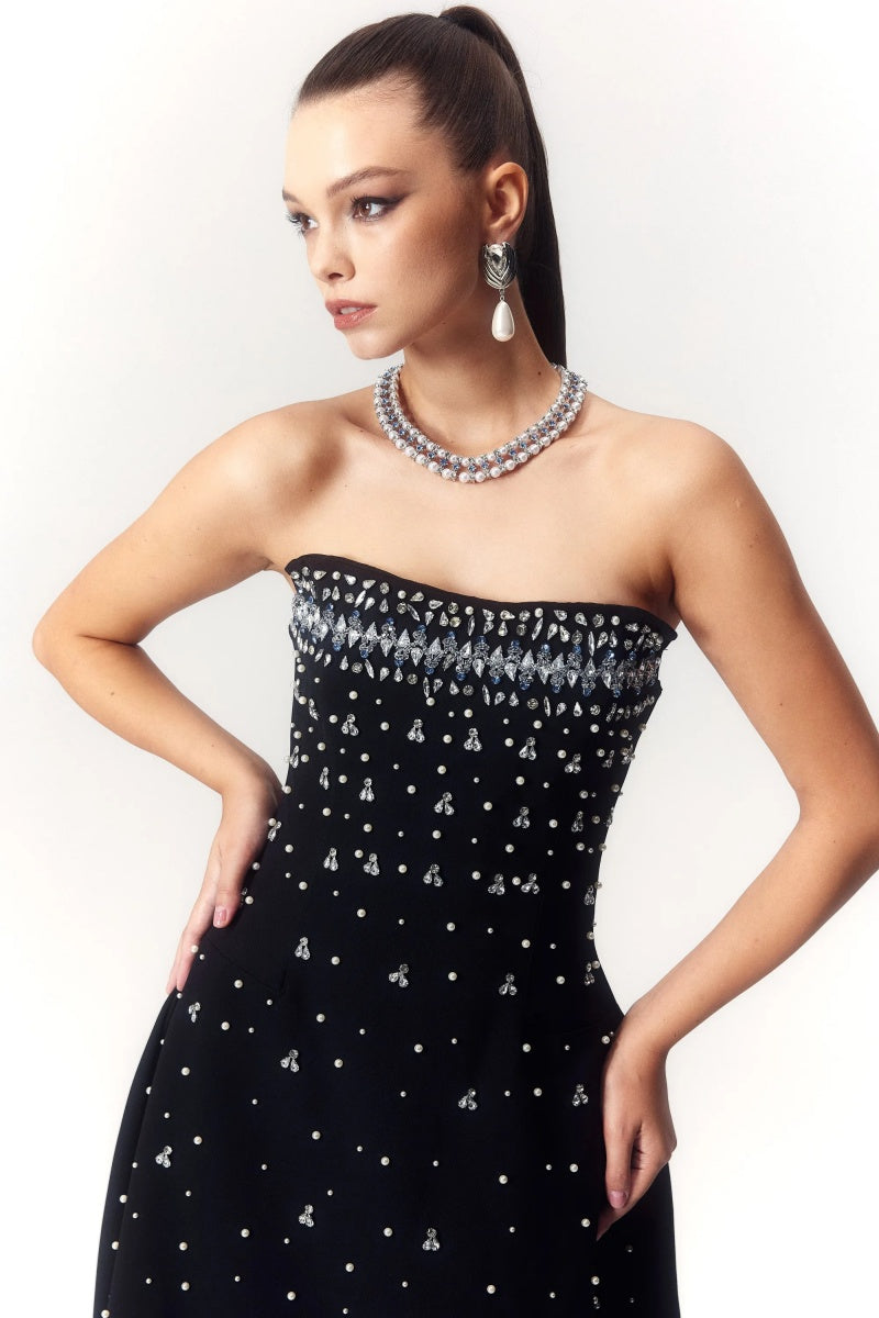 Verna Crystal-embellished Sleeveless Midi Dress