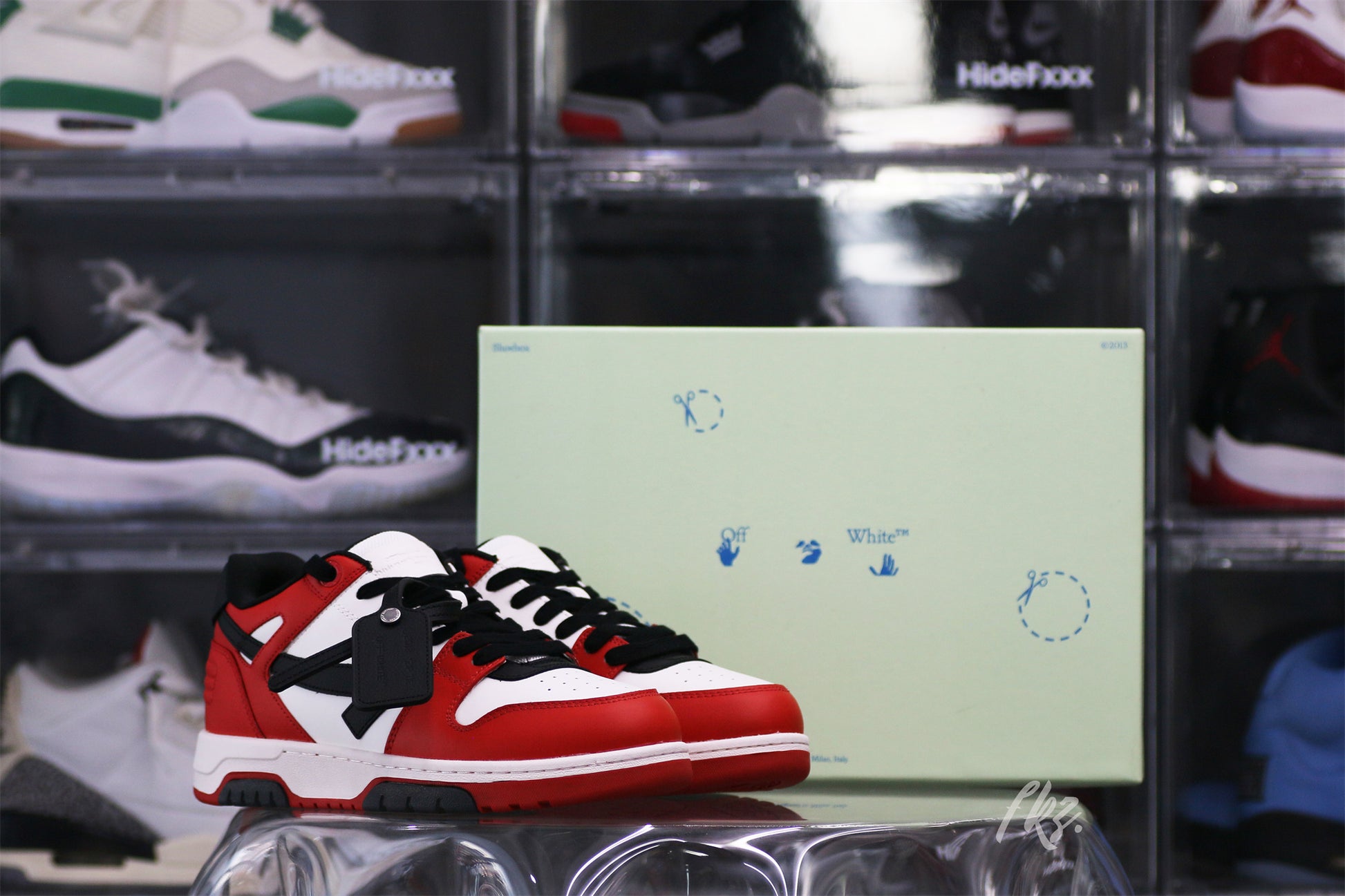 OFF-WHITE White & Black Red 'Out Of Office' Sneakers