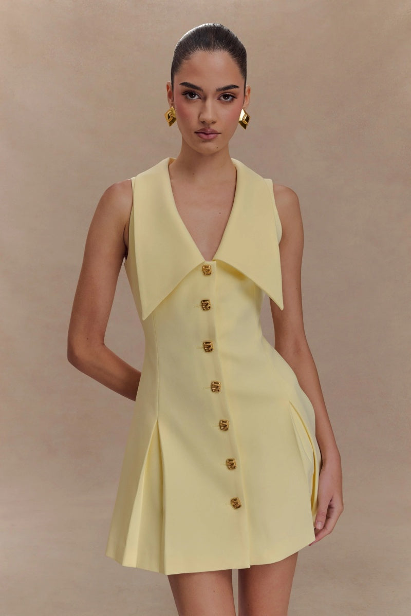 Sleeveless Mini Dress - Lemon