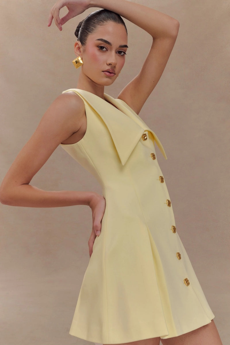 Sleeveless Mini Dress - Lemon