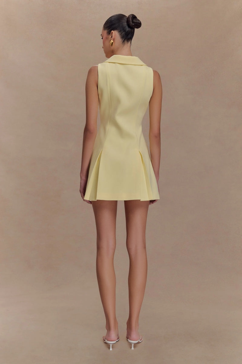 Sleeveless Mini Dress - Lemon