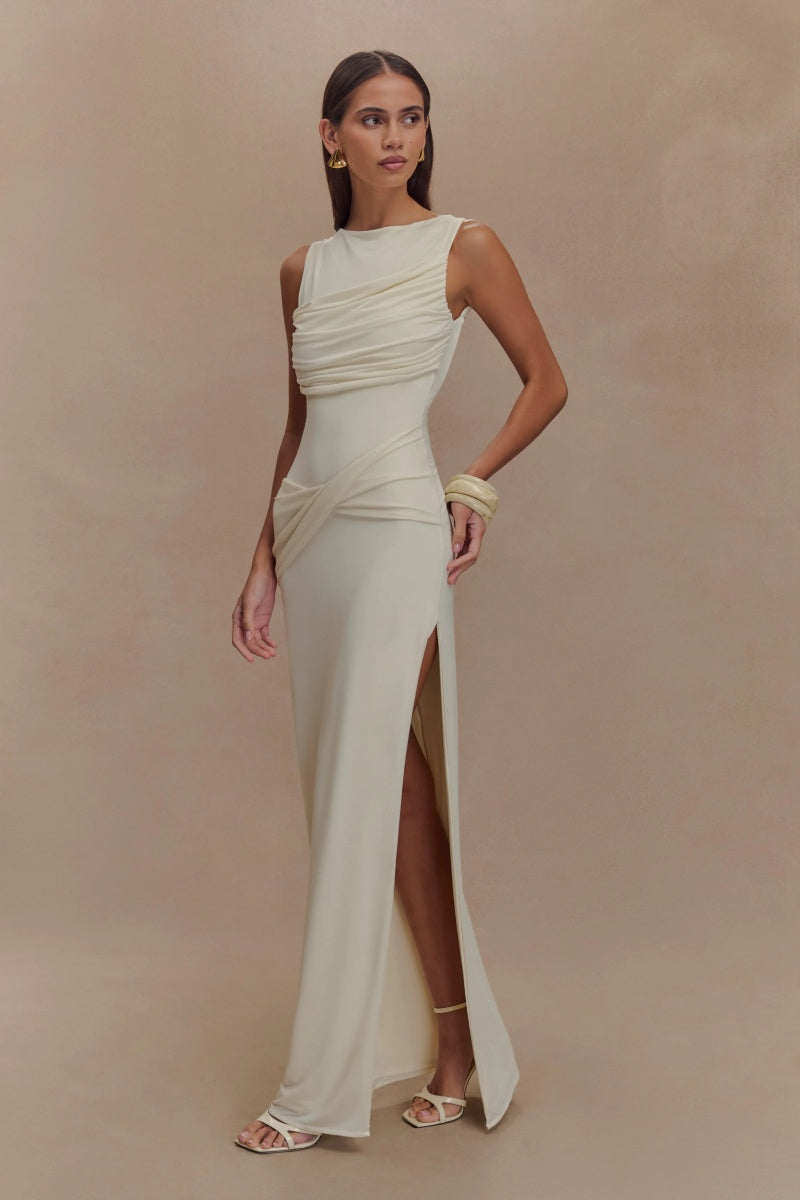 Slinky Drape Maxi Dress