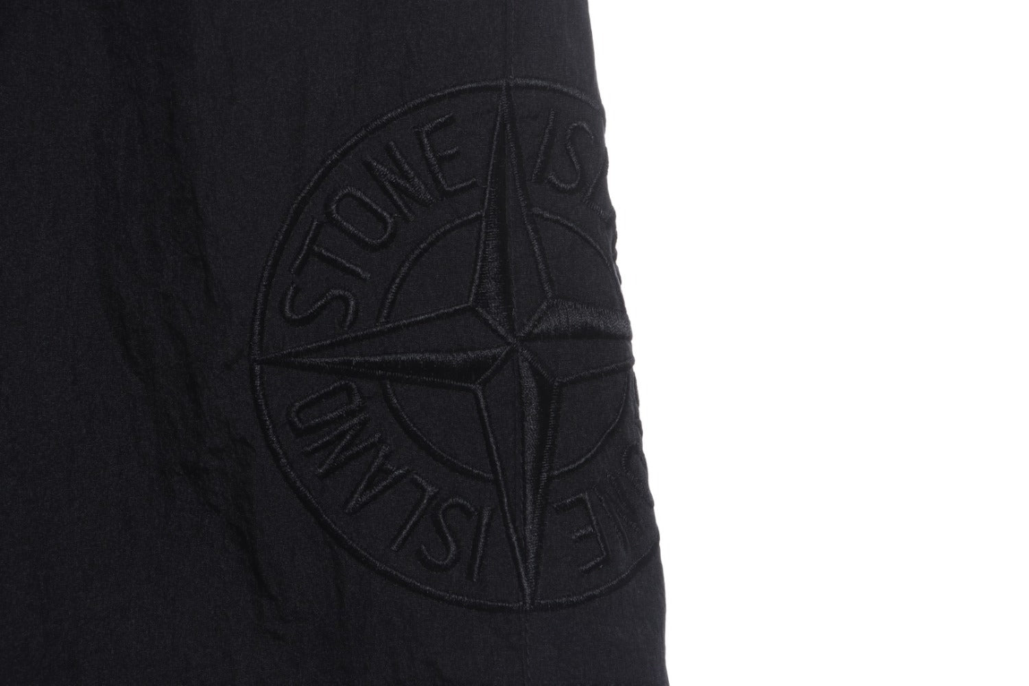 Stone Island Side compass large embroidered shorts gray