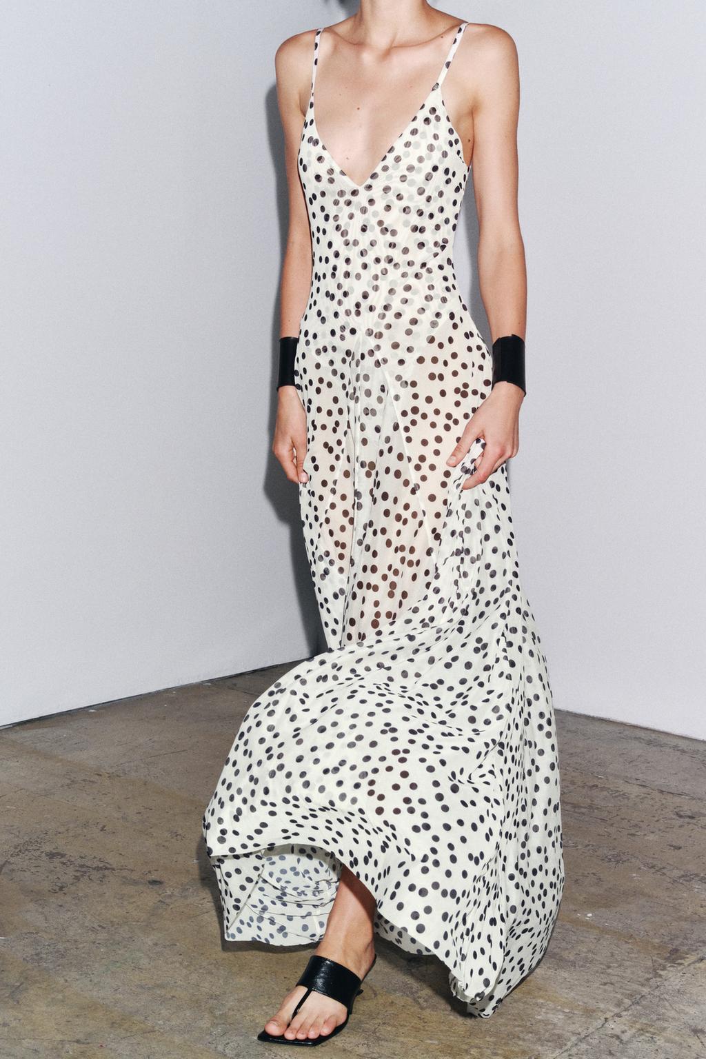 Glenn V-Neck Polka Dot Maxi Dress