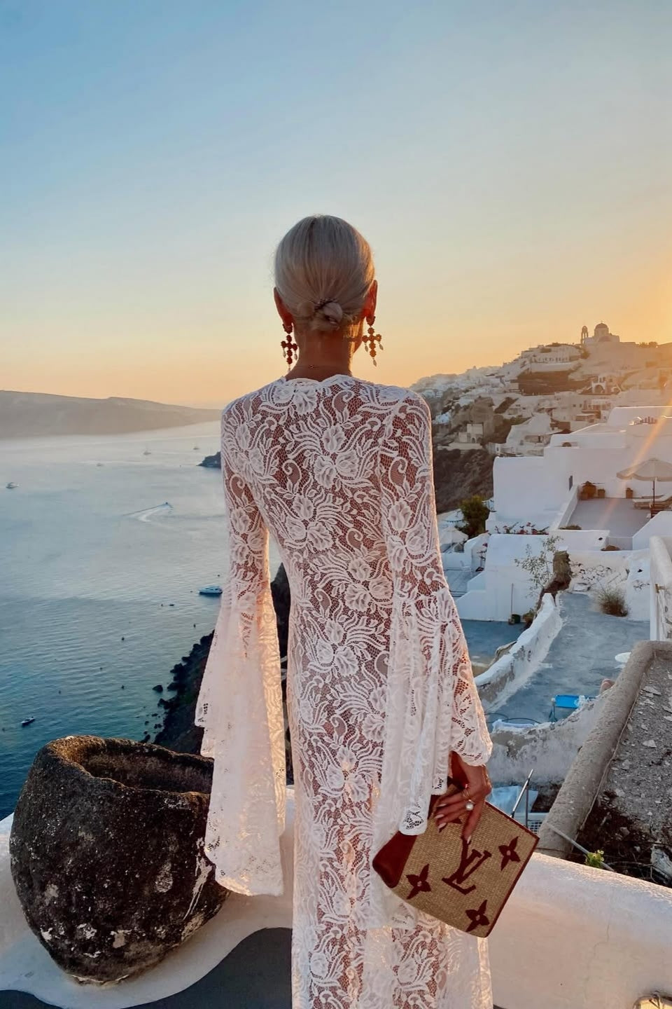 Lace Bell Sleeve Maxi Dress