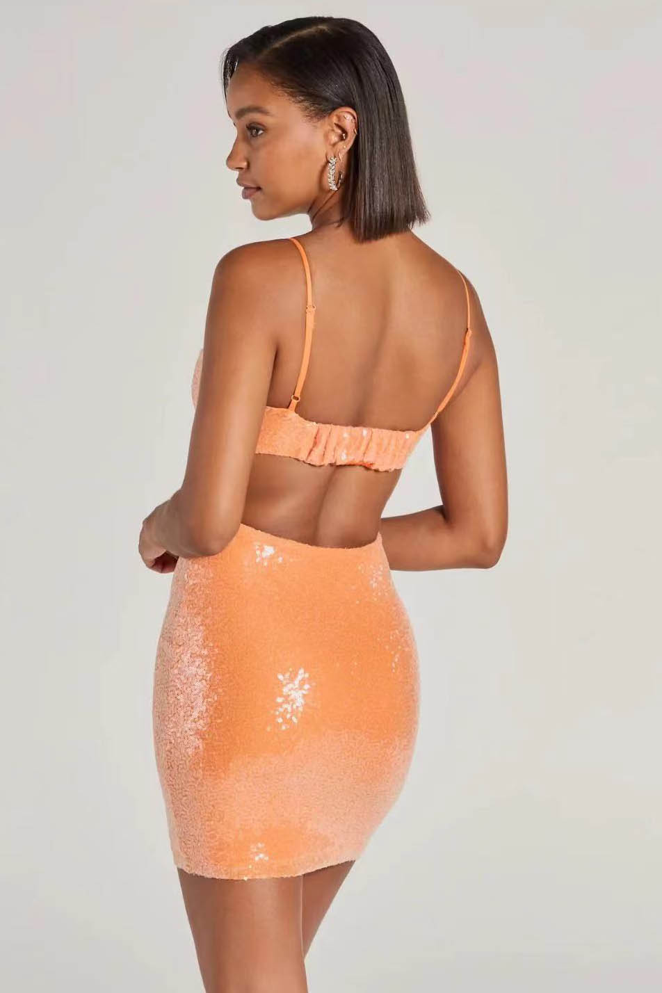 Unique Backless Spaghetti Strap Mini Dress