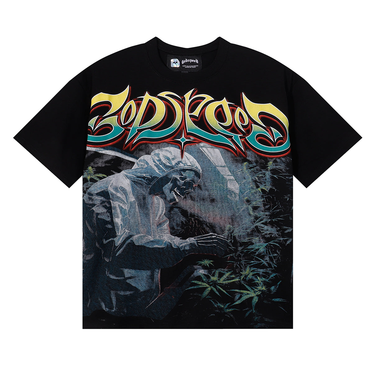 new arrival Biochemical Skull Poppy Print cotton tee